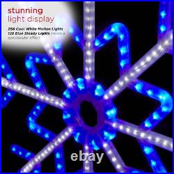 Large Snowflake Decoration with Blue and White Motion LED Lights Christmas De
