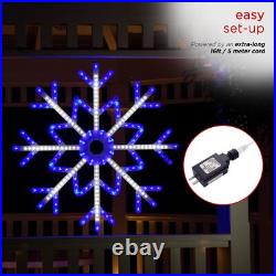 Large Snowflake Decoration with Blue and White Motion LED Lights Christmas De