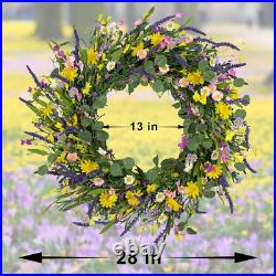 Large Spring Wreaths for Front Door 28 Inch Artificial Spring Wreath Summer F Large Spring Wreaths for Front Door 28 Inch Artificial Spring Wreath Summer F