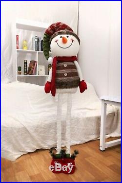Large Stand Up, Floor Standing Snowman Christmas Figure, Plush 5ft Tall #NG