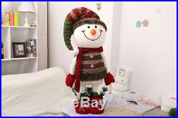Large Stand Up, Floor Standing Snowman Christmas Figure, Plush 5ft Tall #NG