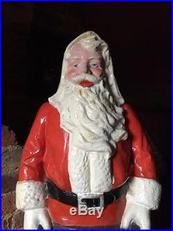 Large Vintage Father Christmas Santa Charity Money Collection Box Tin Bank
