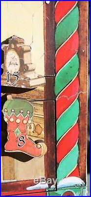 Large Wood Christmas Advent Calendar 24 Inch Victorian House 24 Doors Count Down