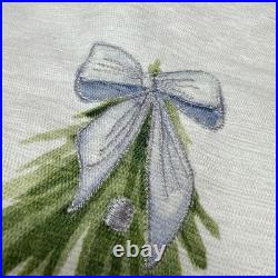 Laura Ashley Blue Chinoserie Christmas Trees in Vase Tree Skirt Embroidered NEW