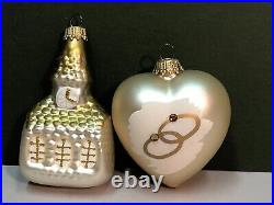 Lauscha Glas Creation Wedding Christmas Ornament Set of 7 NIB Made Germany Rare
