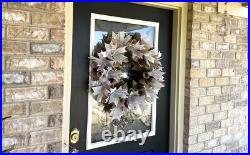 Lavender Dragonfly Spring Summer Fall Deco Mesh Wreath, Farmhouse Cottage Decor