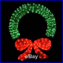 Lb International 48 Lighted Crystal 3-d Outdoor Christmas Wreath Decoration