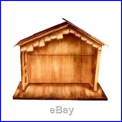 Lb International 74 Large Wooden Outdoor Religious Nativity Stable Christmas