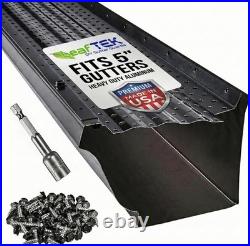 LeafTek Gutter Guards for Leaves 5 x 32′ Black 5 Inch 32 Feet
