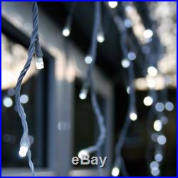 Led Icicle Lights White Blue Christmas Xmas Outdoor Lighting Snowing Snowflakes