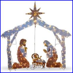 Led Outdoor Nativity Set Christmas Scene Lights Crystal Holiday Decorations 72