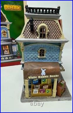 Lemax White Rabbit Book Store #25388 Christmas Village Rare w Box/Foam 2012