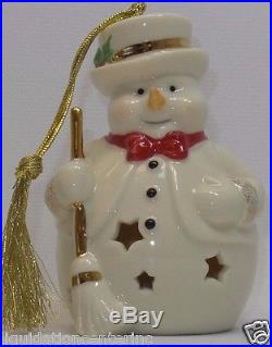 Lenox Exclusive Light Up snowman christmas tree ornament color changing 3.75