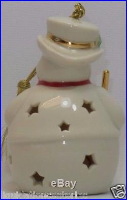 Lenox Exclusive Light Up snowman christmas tree ornament color changing 3.75