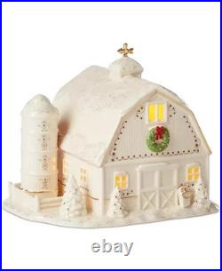 Lenox Mistletoe Park Village Light-up Barn New in Box! LOWEST PRICE