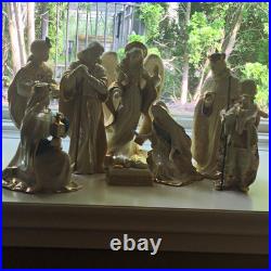 Lenox Porcelain Nativity Figurine Set 8pc White Mary Joseph Angel Wise Man