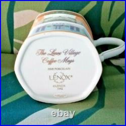 Lenox Village Vintage Coffee Mugs Set of 7 Pastel Mugs
