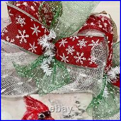 Let Heaven and Nature Sing Christmas Wreath Handmade Deco Mesh