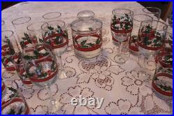 Libbey Holly & Berries Vintage Christmas Glasses & Ice Bucket 26 Piece Grouping Libbey Holly & Berries Vintage Christmas Glasses & Ice Bucket 26 Piece Grouping