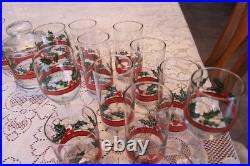 Libbey Holly & Berries Vintage Christmas Glasses & Ice Bucket 26 Piece Grouping Libbey Holly & Berries Vintage Christmas Glasses & Ice Bucket 26 Piece Grouping
