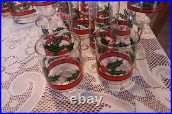 Libbey Holly & Berries Vintage Christmas Glasses & Ice Bucket 26 Piece Grouping Libbey Holly & Berries Vintage Christmas Glasses & Ice Bucket 26 Piece Grouping
