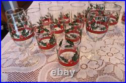 Libbey Holly & Berries Vintage Christmas Glasses & Ice Bucket 26 Piece Grouping Libbey Holly & Berries Vintage Christmas Glasses & Ice Bucket 26 Piece Grouping