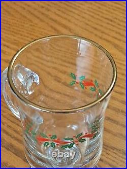 Libbey Irish Coffee Vintage Mugs Ribbon Holly Pattern Set Of 15 Made For Arby's