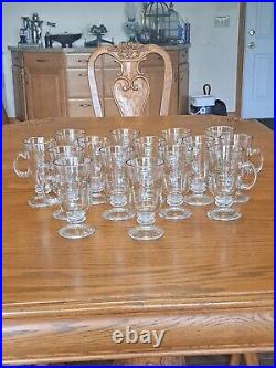 Libbey Irish Coffee Vintage Mugs Ribbon Holly Pattern Set Of 15 Made For Arby's