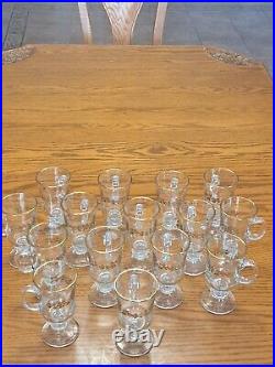 Libbey Irish Coffee Vintage Mugs Ribbon Holly Pattern Set Of 15 Made For Arby's