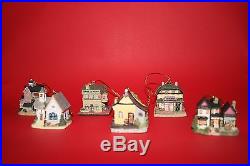 Liberty Falls Six Christmas Tree Miniature Building Ornaments NIB