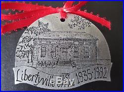 Libertyville IL Holiday Pewter Ornaments Lot of 11 Landmarks