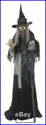 Life Size Animated Sound LUNGING HAGGARD EVIL WITCH Haunted House Halloween Prop