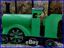 Life Size Massive Very Heavy Wooden Childs Shop Christmas Display Train 6ft