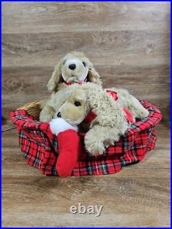 Lifesize Animated Christmas Puppies Bed Cocker Spaniel Holiday Animals Dogs