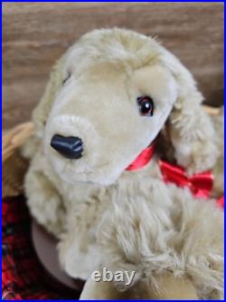 Lifesize Animated Christmas Puppies Bed Cocker Spaniel Holiday Animals Dogs