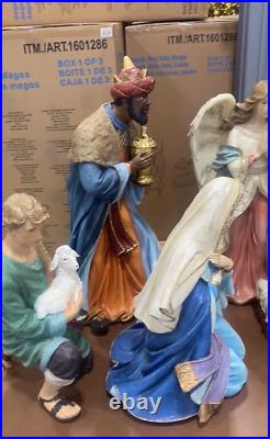 Lifesize New HUGE Outdoor 1-3 FT Christmas Nativity (9 Figures)