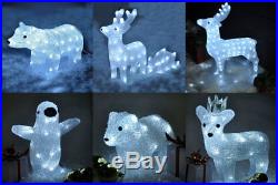 Light Up Crystal Effect Outdoor Indoor Christmas Decoration LED Lights Reindeer