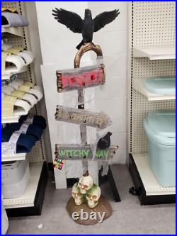 Light-Up Halloween Sign Spooky Sound Effects, LED Illuminated Signs Beware