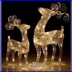 Light Up LED Christmas Reindeer Snowman Indoor Outdoor Acrylic Decoration