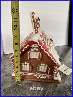 Lighted 13North Pole Reindeer Barn Gingerbread Roof Top Santa Valerie Parr Hill