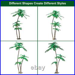 Lighted 6FT Gorgeous Palm Tree 3Trunks Artificial Palm Tree 203LED Lights for