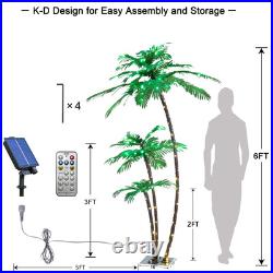Lighted 6FT Gorgeous Palm Tree 3Trunks Artificial Palm Tree 203LED Lights for