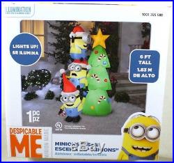 Lighted Airblown Inflatable 6ft Minions Christmas Tree Outdoor Yard Decoration