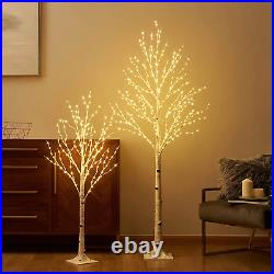 Lighted Birch Tree Plug in with 8 Functions 6FT 330 Multi Color and Warm White F