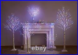 Lighted Birch Tree Plug in with 8 Functions 6FT 330 Multi Color and Warm White F