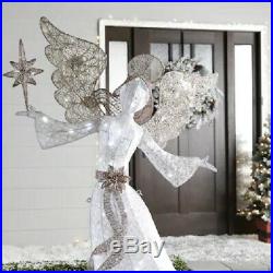 Lighted Bronze White 56 Angel Sculpture Pre Lit Outdoor Christmas Decor Yard
