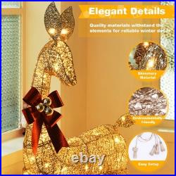 Lighted Christmas Decor Deer 3 Piece Decor Reindeer Family Set Indoor Outdoor Lighted Christmas Decor Deer 3 Piece Decor Reindeer Family Set Indoor Outdoor