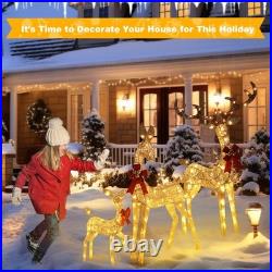 Lighted Christmas Decor Deer 3 Piece Decor Reindeer Family Set Indoor Outdoor Lighted Christmas Decor Deer 3 Piece Decor Reindeer Family Set Indoor Outdoor
