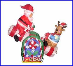 Lighted Christmas Inflatable Santa Claus Reindeer Outdoor LED Lights Decoration