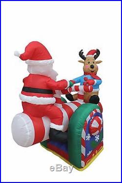 Lighted Christmas Inflatable Santa Claus Reindeer Outdoor LED Lights Decoration